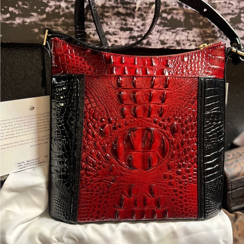 Nwt- Brahmin Stunning Katie Vintage Red Stanza — image 4 of 8